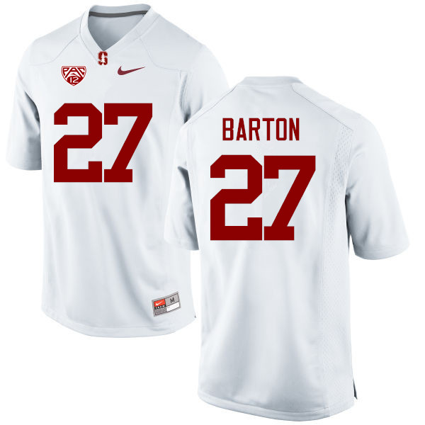 Men Stanford Cardinal #27 Sean Barton College Football Jerseys Sale-White - Click Image to Close